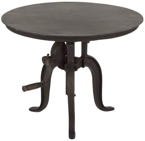 Home Trends & Design Industrial Loft Antique Black/Matte Black Side Table-0