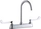 Elkay Chrome 8" Centerset Exposed Deck Laminar Flow Faucet with 5" Gooseneck Spout and 6" Wristblade Handles-0