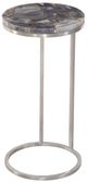 Bassett Mirror McCoy Gray Agate Accent Table with Brushed Nickel Steel Base-0