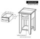 International Furniture Direct Dark Teak Black Chairside Table-5