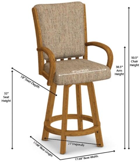 Chromcraft Customizable Baylor Swivel Bar Height Dining Stool-2