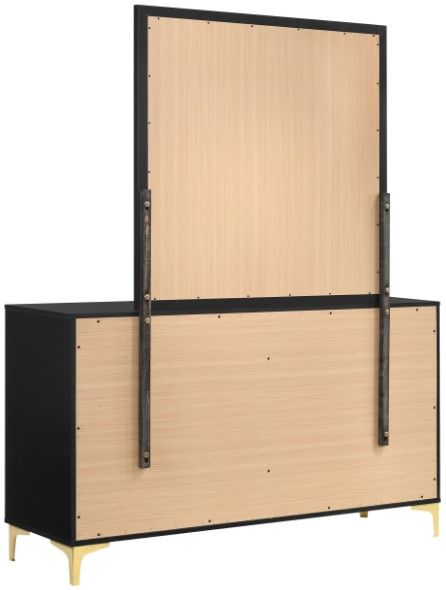 Coaster® Kendall Black Dresser with Mirror Set-3