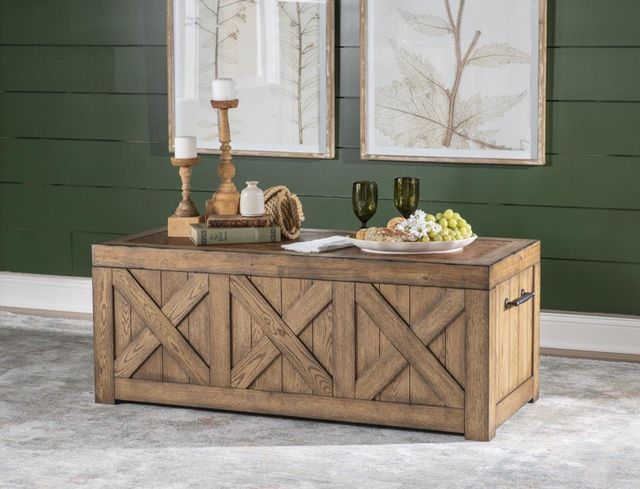 Legacy Classic Vintage Market Barnwood Oak Captain's Trunk Cocktail Table-4