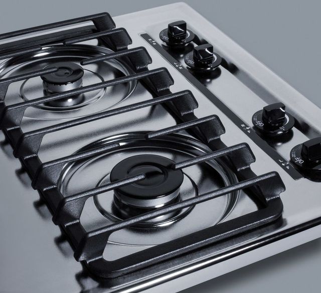 Summit® 24" Chrome Gas Cooktop-2