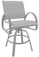 Telescope Casual Aruba Abalone/Warm Gray Aluminum/Fabric Outdoor Sling Balcony Height Swivel Cafe Chair-0