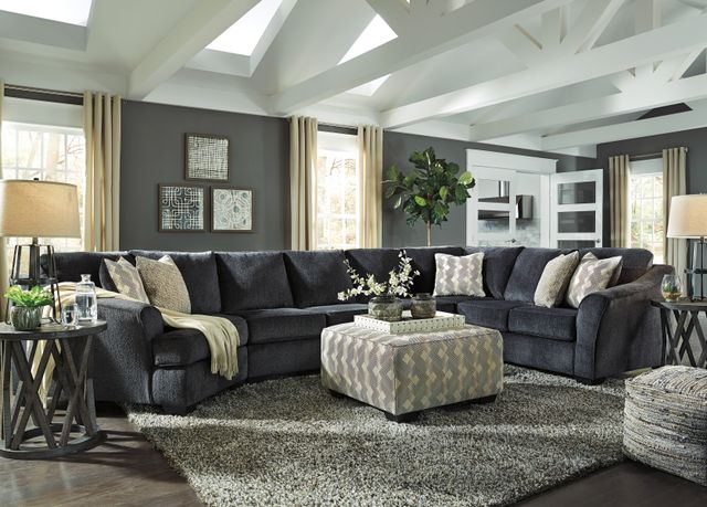 Signature Design by Ashley® Eltmann 4-Piece Slate Right-Arm Facing Sectional with Armless Chair and Cuddler-3