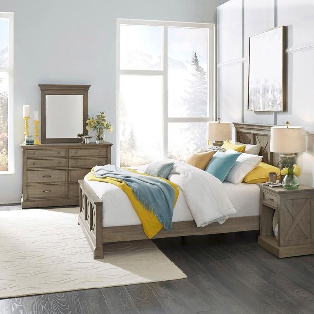 Homestyles® Mountain Lodge 4-Piece Gray Queen Bedroom Set-0