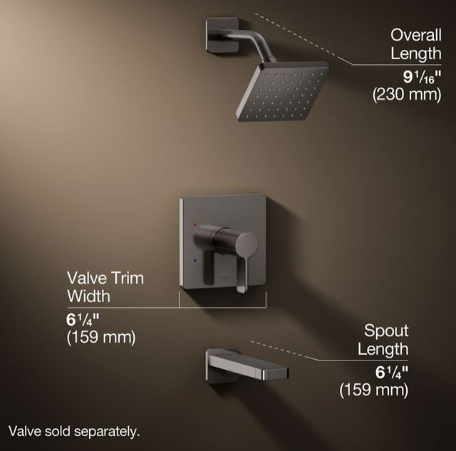 KOHLER® Parallel® Rite-Temp® Vibrant Titanium 2.5 GPM Bath and Shower Trim Kit-2