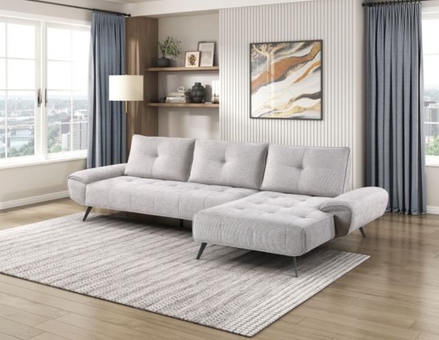 Homelegance® Dominic 2-Piece Light Gray Right-Arm Facing Sectional and Chaise-1