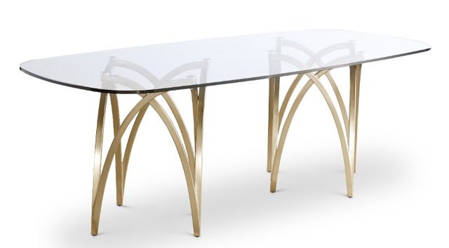 Meridian Furniture Madelyn Clear/Gold Dining Table-0