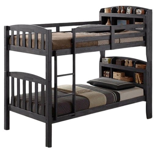 Furniture of America® Stutsman Stain Gray Twin/Twin Bunk Bed-0