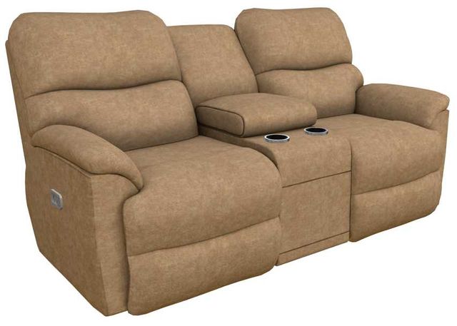 La-Z-Boy® Trouper Camel Power Reclining Loveseat with Console, Headrest, and Lumbar-0