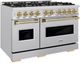ZLINE Classic Autograph Edition 48" Stainless Steel Pro Style Dual Fuel Range with Champagne Bronze Accents-2