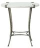 Fairfield® Palermo White Round End Table with Stainless Steel Base-1