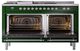Ilve® Nostalgie II Noblesse 60'' Emerald Green Pro Style Dual Fuel Range with Chrome Trim-2