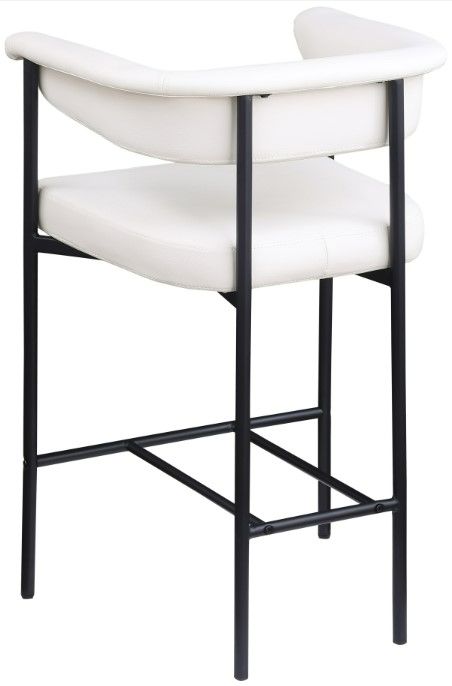 Meridian Furniture Malin Cream/Matte Black 23" Counter Stool-3