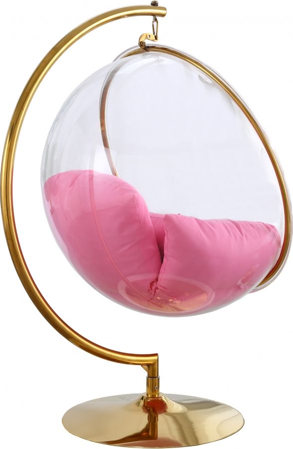 Meridian Furniture Luna Pink Swing Bubble Chair-2
