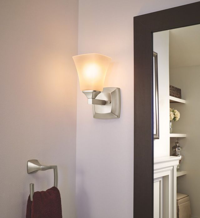Moen® Voss™ Brushed Nickel One Globe Bath Light-3