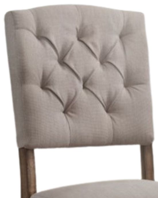 ACME Furniture Bernard 2-Piece Beige/Weathered Oak Side Chair Set-2