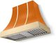 La Cornue CornuFé Cascade 36" Quintessential Orange Wall Mounted Range Hood with Polished Brass Trim-0
