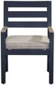 Signature Design by Ashley® Mabry Shores 2-Piece Driftwood/Navy Blue Aluminum/Fabric Outdoor Dining Arm Chair-3