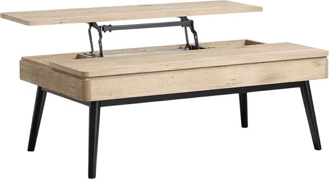 Magnussen Home® Fletcher Driftwood Lift Top Storage Cocktail Table with Black Base-1