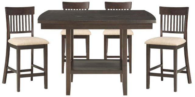 Homelegance® Balin 5-Piece Dark Brown Counter Height Table Set-0