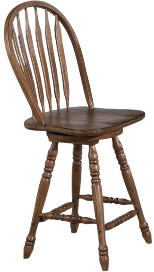 Liberty Furniture Carolina Crossing Windsor Antique Honey Swivel Counter Stool