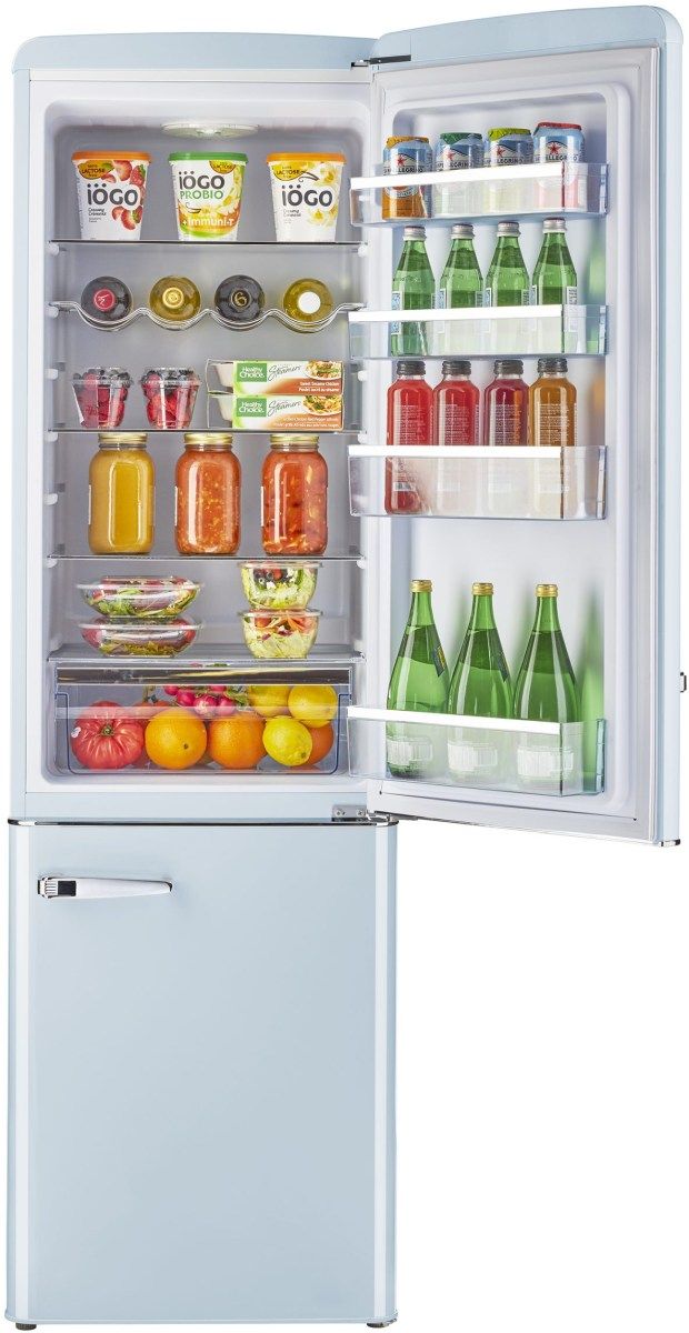 Unique® Appliances Classic Retro 8.7 Cu. Ft. Powder Blue Counter Depth Bottom Freezer Refrigerator-4