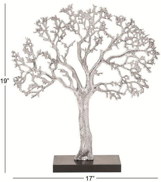 Deco Marche Silver Metal Tree Sculpture-3