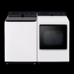 LG Alpine White Top Load Washer & Electric Dryer Laundry Pair