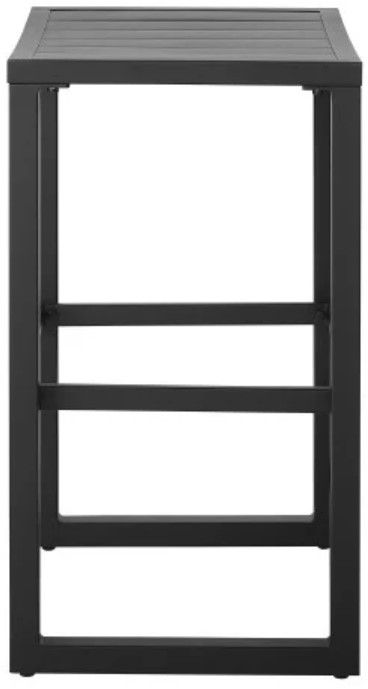 Linon Alora 2-Piece Black Aluminum Outdoor Barstool Set-4
