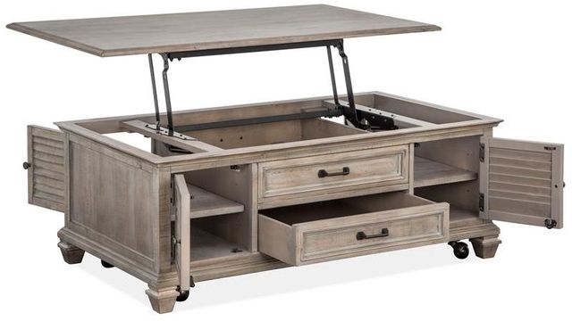Magnussen Home® Lancaster Dovetail Grey Lift Top Storage Cocktail Table-0