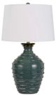 Cal® Lighting & Accessories Oristano Teal/White Table Lamp-0