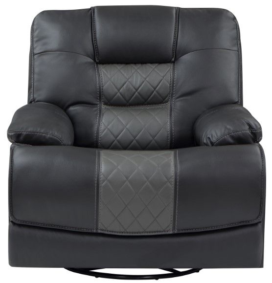 Homelegance® Fabian Dark Gray/Gray Swivel Glider Reclining Chair-2
