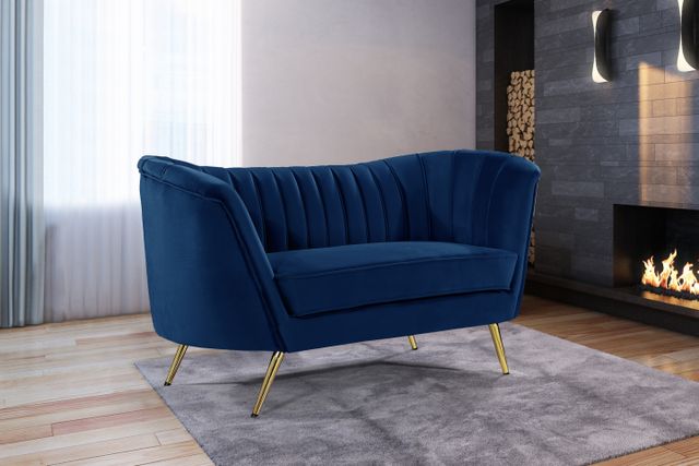 Meridian Furniture Margo Navy Velvet Loveseat-3
