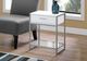 Monarch Specialties Inc. White 22"H Drawer Accent Table with Silver Metal Base-1