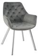 Mazin Furniture Ayami Chrome/Gray Dining Arm Chair -0