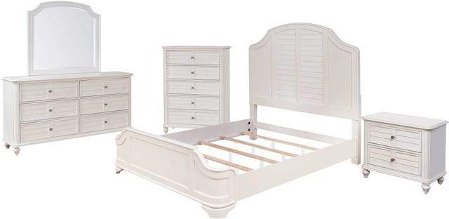 Powell® Naples 5-Piece Antique White Queen Panel Bedroom Set-0