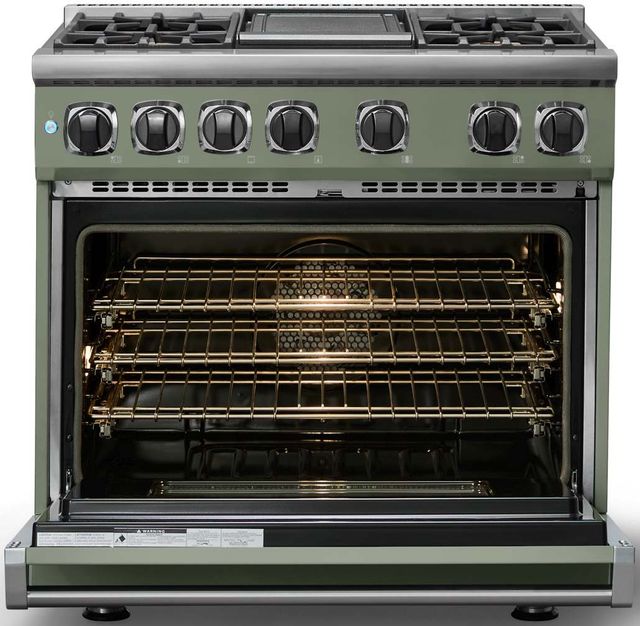 Viking® 7 Series 36" Eucalyptus Pro Style Dual Fuel Range with Griddle-1