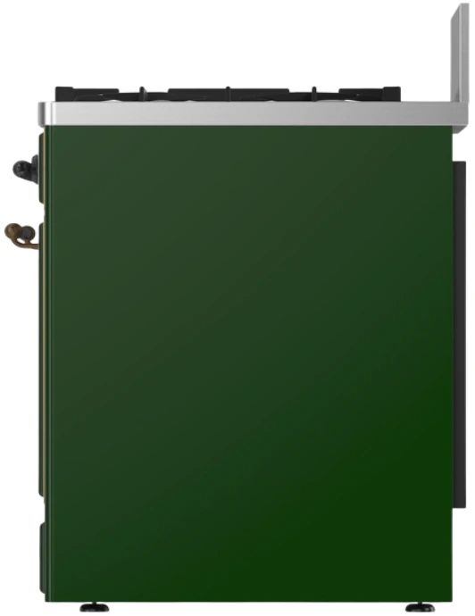Ilve® Majestic III 30" Emerald Green Pro Style Dual Fuel Liquid Propane Range with Triple Glass Door and Burnished Trim-3