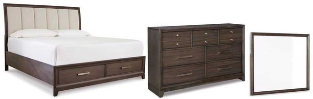 Signature Design by Ashley® Brueban 3-Piece Brown California King Storage Panel Bed Set-0
