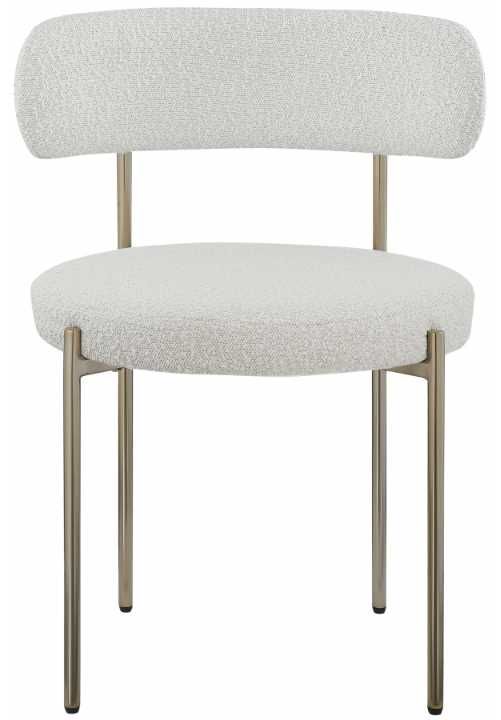 Meridian Furniture Beacon Cream/Brushed Brass Boucle Upholstered Dining Chair-1