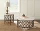 Steve Silver Co. Roland White End Table with Bronze Base-0