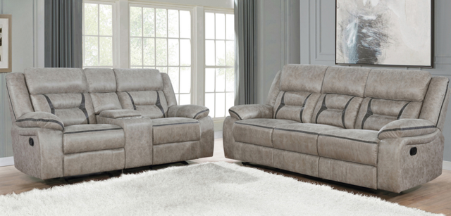 Coaster® Greer 2-Piece Taupe Reclining Living Room Set | Wood's