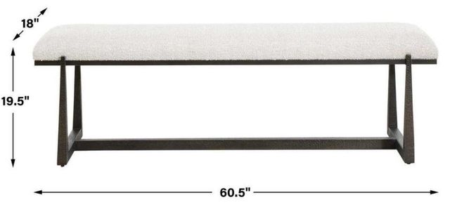 Uttermost® Midas Bronze/White Long Bench-4