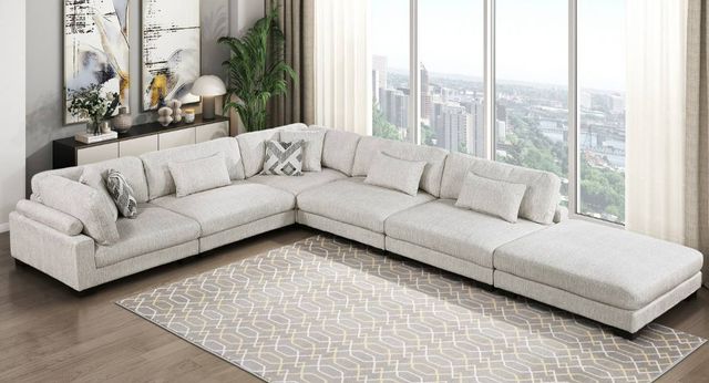 Homelegance® Tinley 6-Piece Beige 135" Modular Sectional with Ottoman-1
