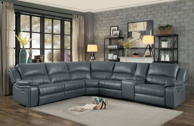 Homelegance® Falun Gray 6-Piece Modular Power Reclining Sectional-1