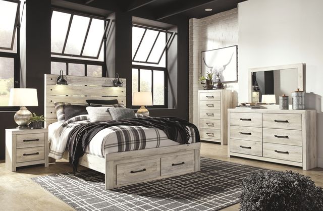 Signature Design by Ashley® Cambeck Whitewash Queen Storage Panel Bed-4