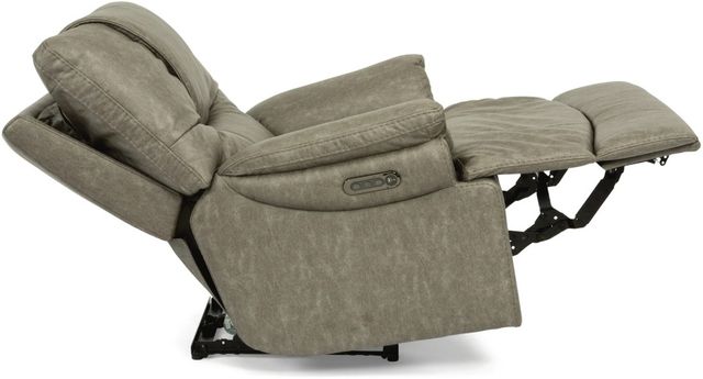 Flexsteel® Willis Light Grey Power Recliner with Power Headrest and Lumbar-1